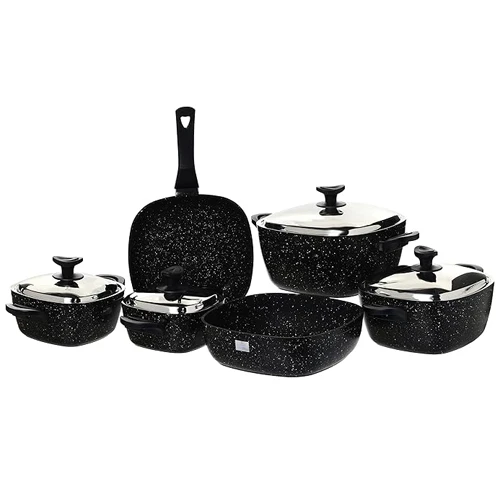 Saflon Granite Set 10 Pieces Power Line Square Black