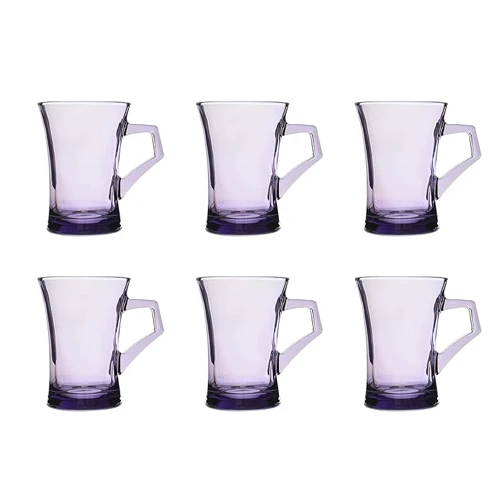 Pasabahce Azur Glass Mug For Home Uses, Restaurants & Hotels, 210ml - Purple