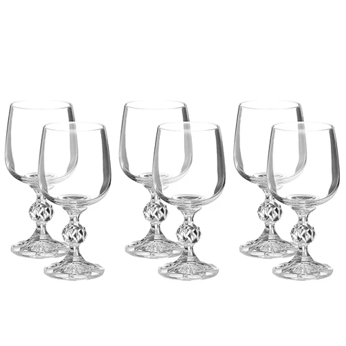 Claudia cups set from Bohemia, 6 pieces - clear, glass