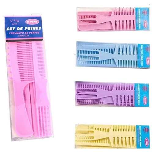 Comb Set - Assorted Colors, 8 Pieces