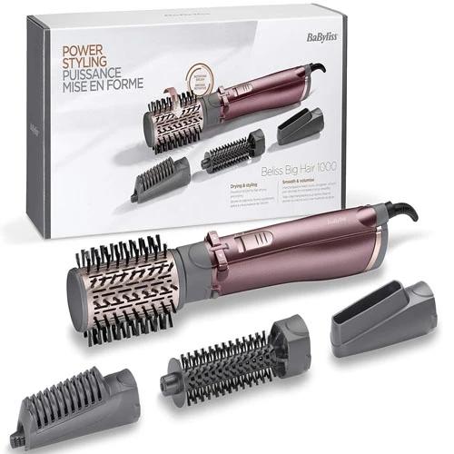 BaByliss Brush, 1000W Hot Air Hair Dryer, 4 in 1 Multifunctional for Quick Dryin